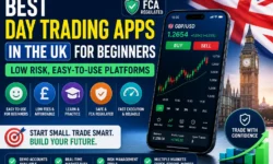 UK trading platforms 2026 showing best day trading apps for beginners with FCA regulated mobile app and stock charts