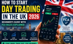 UK trading platforms 2026 guide with FCA app, trading charts and London skyline