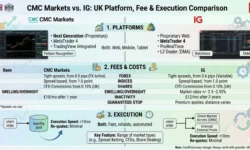 CMC Markets vs. IG: UK Platform, Fee, and Execution Comparison Infographic