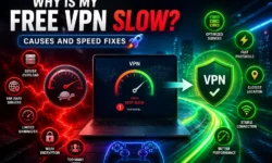 Free VPN speed troubleshooting guide: encryption overhead, server distance, overcrowded load, protocol selection, and split tunneling fixes for faster connections.