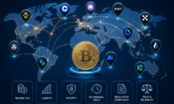 2026 crypto exchange comparison chart: 12 platforms rated by fees, liquidity, security, speed, and compliance.