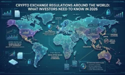 Decision matrix comparing major global jurisdictions for crypto trading in 2026, with columns for regulatory clarity, investor protection, tax treatment, market access, and risk level. EU, Singapore, UAE, and Japan rated highest; China and India rated highest risk.