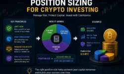 Position sizing formula: Account Equity × Risk% divided by Entry Price minus Stop Loss, with 2% risk rule and examples for BTC and altcoins.