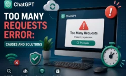 ChatGPT 429 error troubleshooting guide: exponential backoff timing diagram, plan limits comparison, and web session reset instructions.