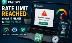 ChatGPT rate limit reached guide: Plus plan 160 messages/3 hours, free plan drops to GPT-5 mini, exponential backoff diagram for API users.