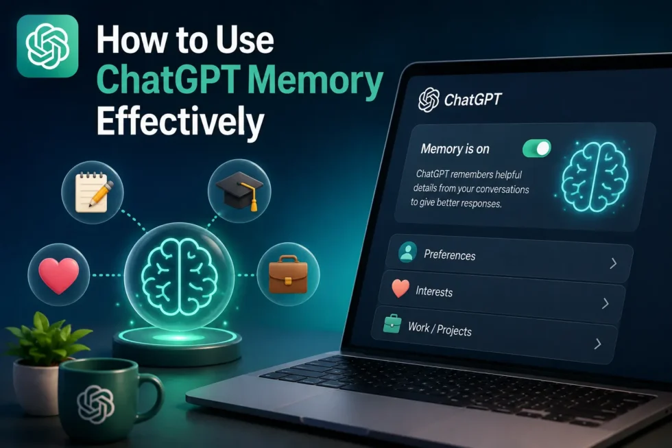 ChatGPT memory management guide: Dreaming V3 upgrade, memory summary interface, settings menu, and edit controls for personalized conversations.